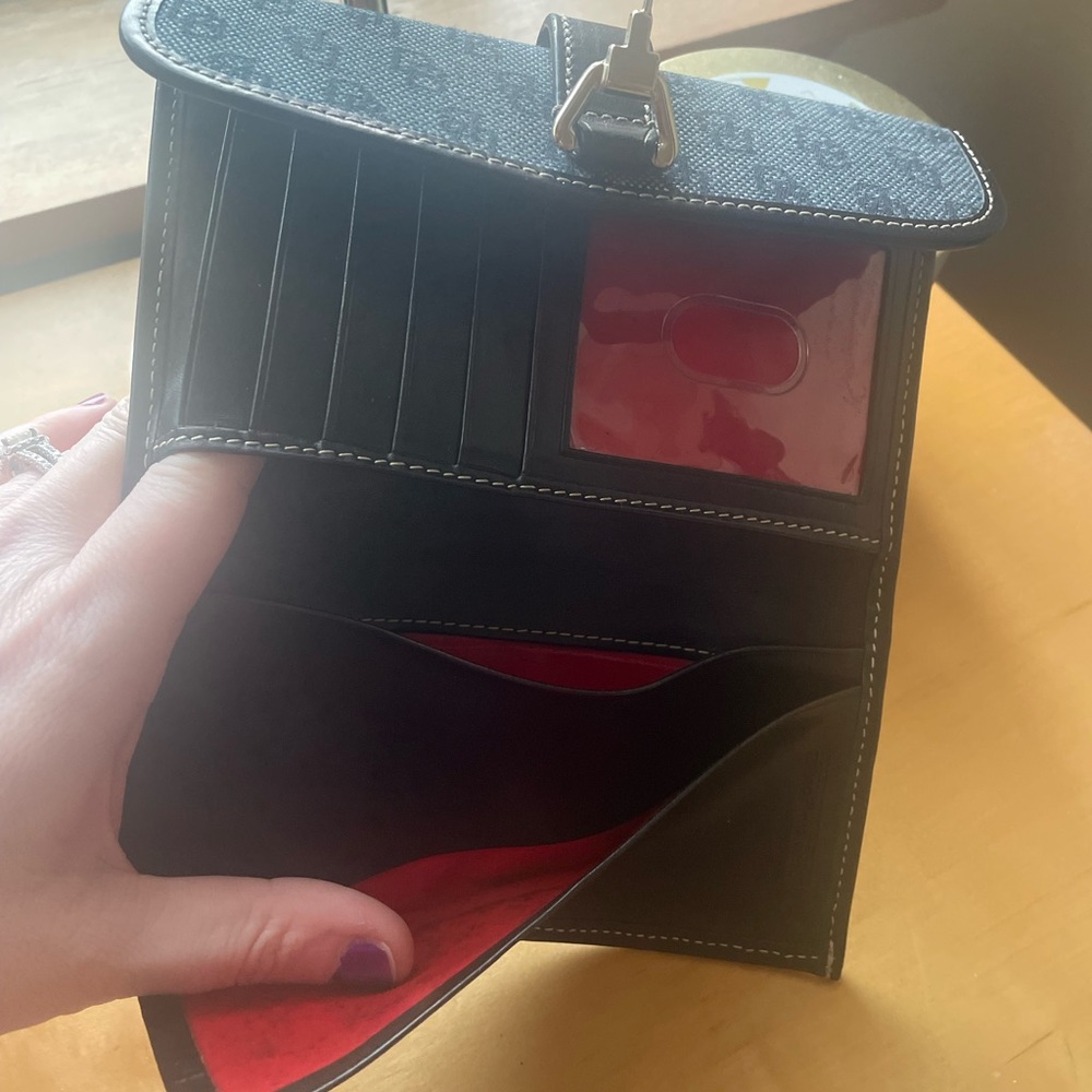 Dooney & Bourke Denim Logo Contentital Wallet - Picture 9 of 13